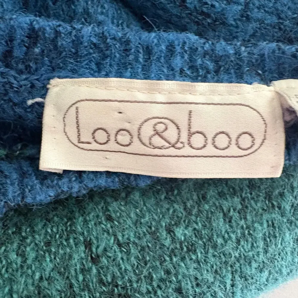 Vintage 80's Loo & Boo Heather Wool Blend Color Block Striped Pullover Sweater